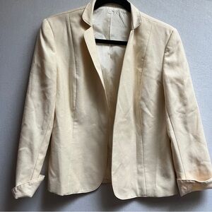 Vintage Arruba Fashions 100% Wool Cream Blazer Jacket Sz M